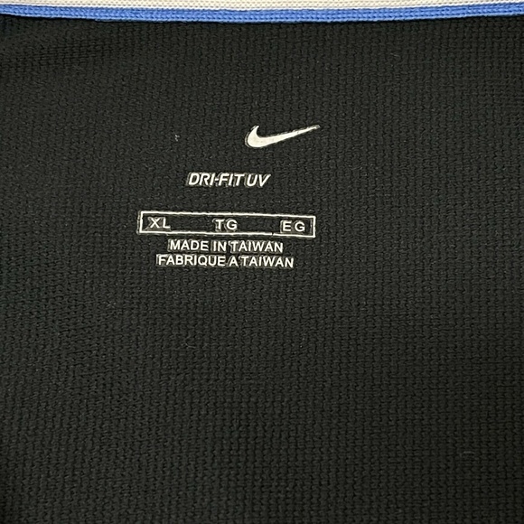 Nike Golf Dri-Fit UV Black Blue Solid And Mesh UV Golf Polo Shirt Mens XL - Picture 11 of 13